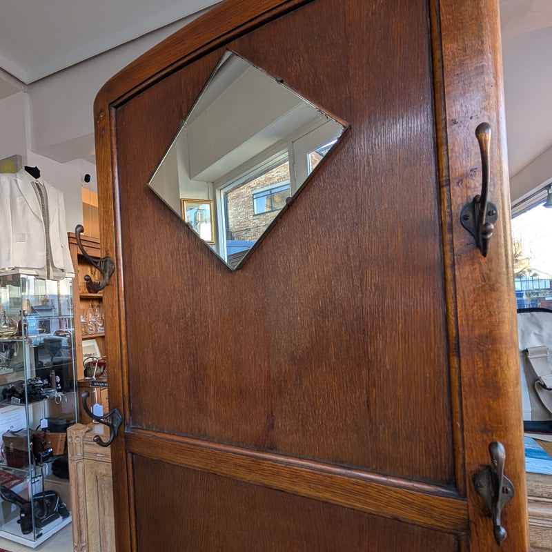 Vintage Hallway Coat Rack With Bench, Storage & Mirror