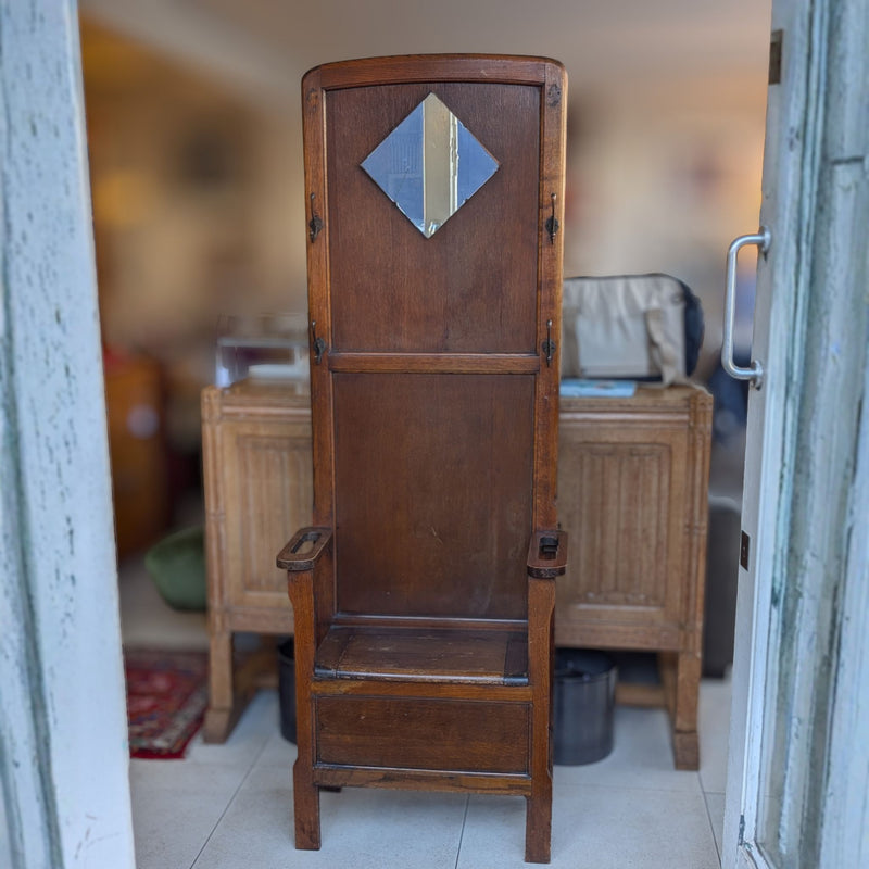 Vintage Hallway Coat Rack With Bench, Storage & Mirror
