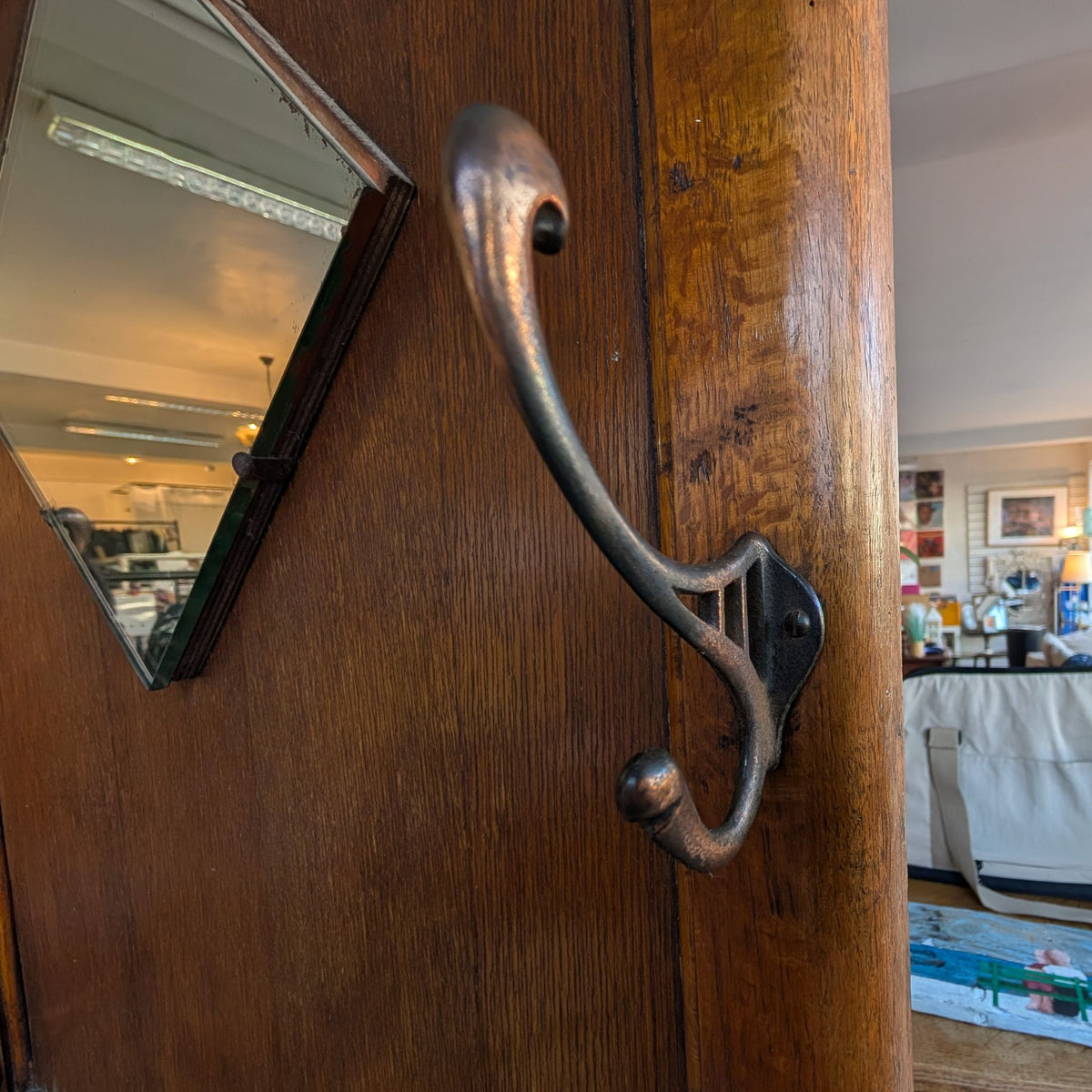 Vintage Hallway Coat Rack With Bench, Storage & Mirror