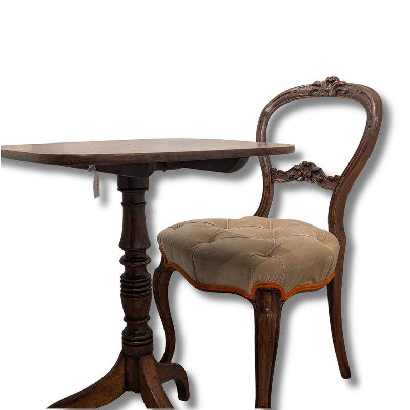 Balloon-Back Chairs With Tufted Upholstery [SOLD]