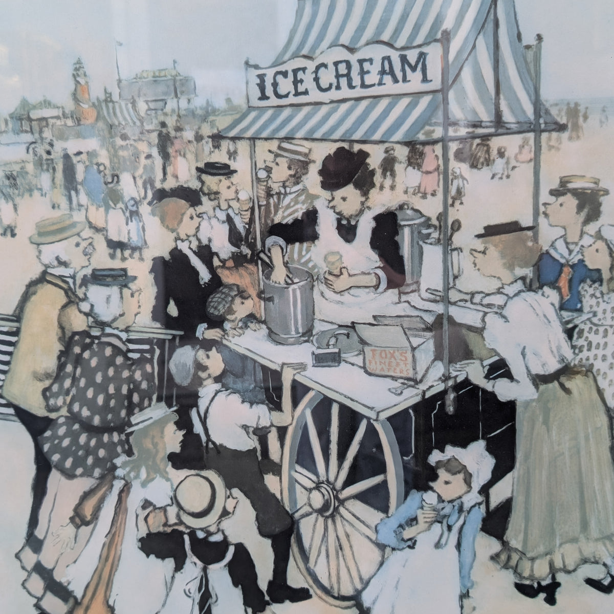 Framed “Ice Cream Cart” Print – M. Chapman (1975)