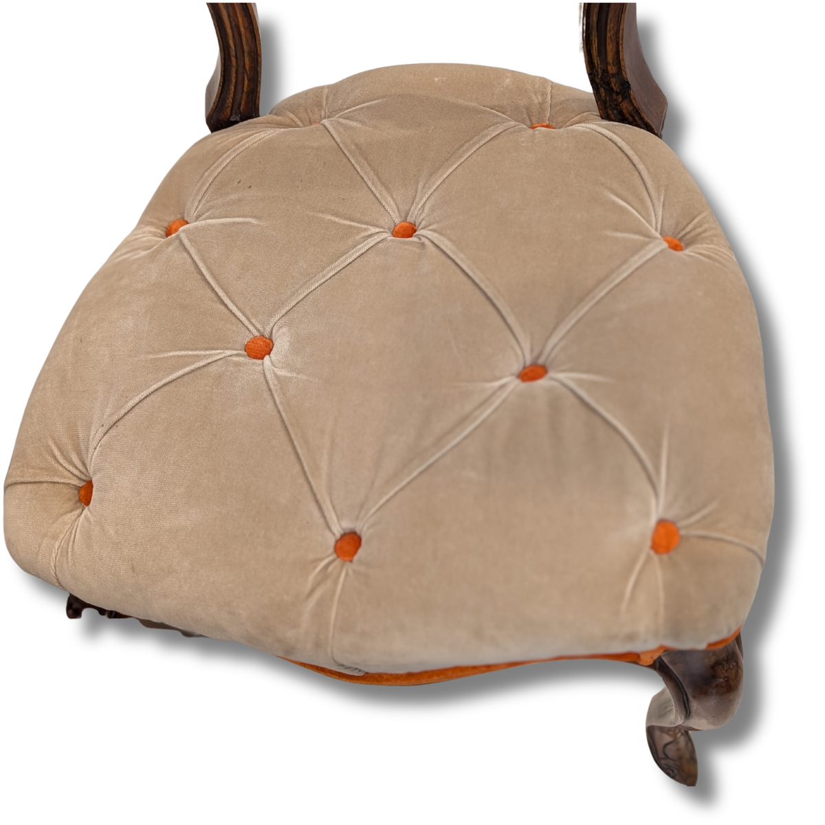 Balloon-Back Chairs With Tufted Upholstery [SOLD]