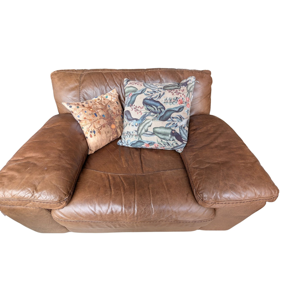 Worn-Leather Armchair