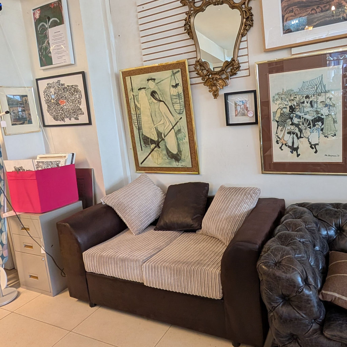 Compact Two-Tone Sofa