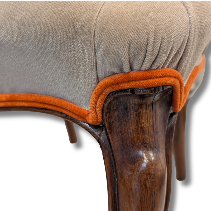 Balloon-Back Chairs With Tufted Upholstery [SOLD]