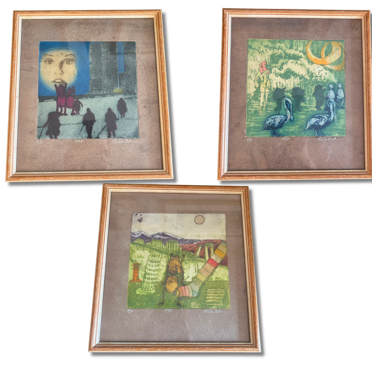 Set of Three Signed Bella Easton Prints