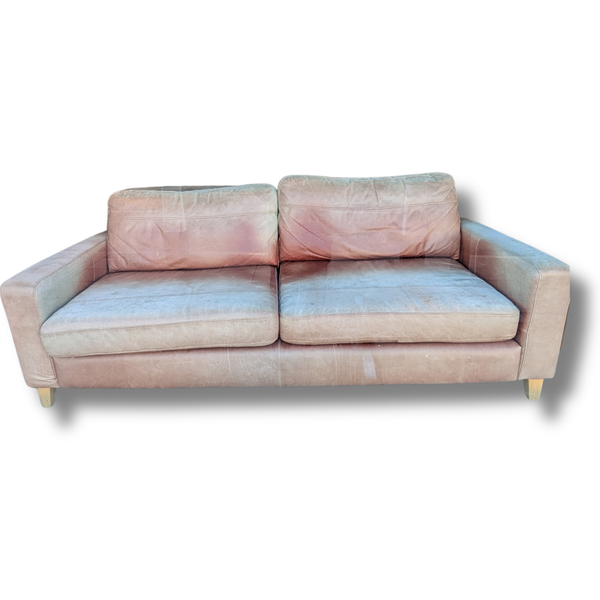 Sofa Workshop Leather Sofa – Pale Salmon/Tan
