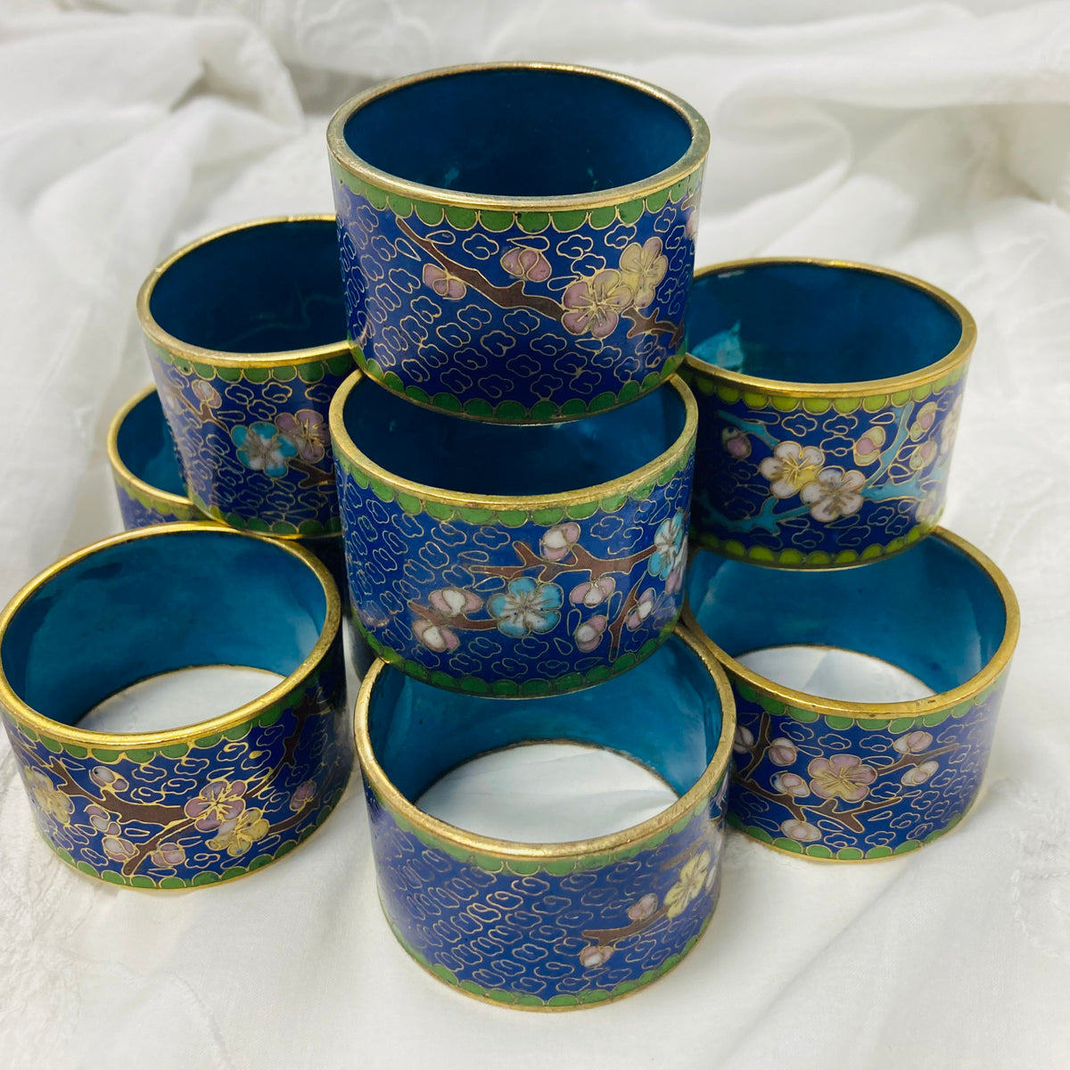 Cloisonné Napkin Ring Set