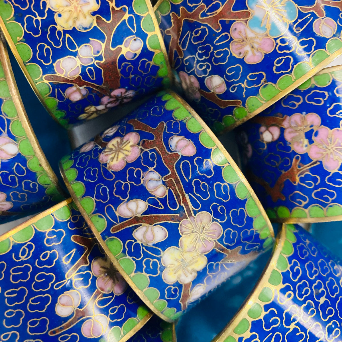 Cloisonné Napkin Ring Set