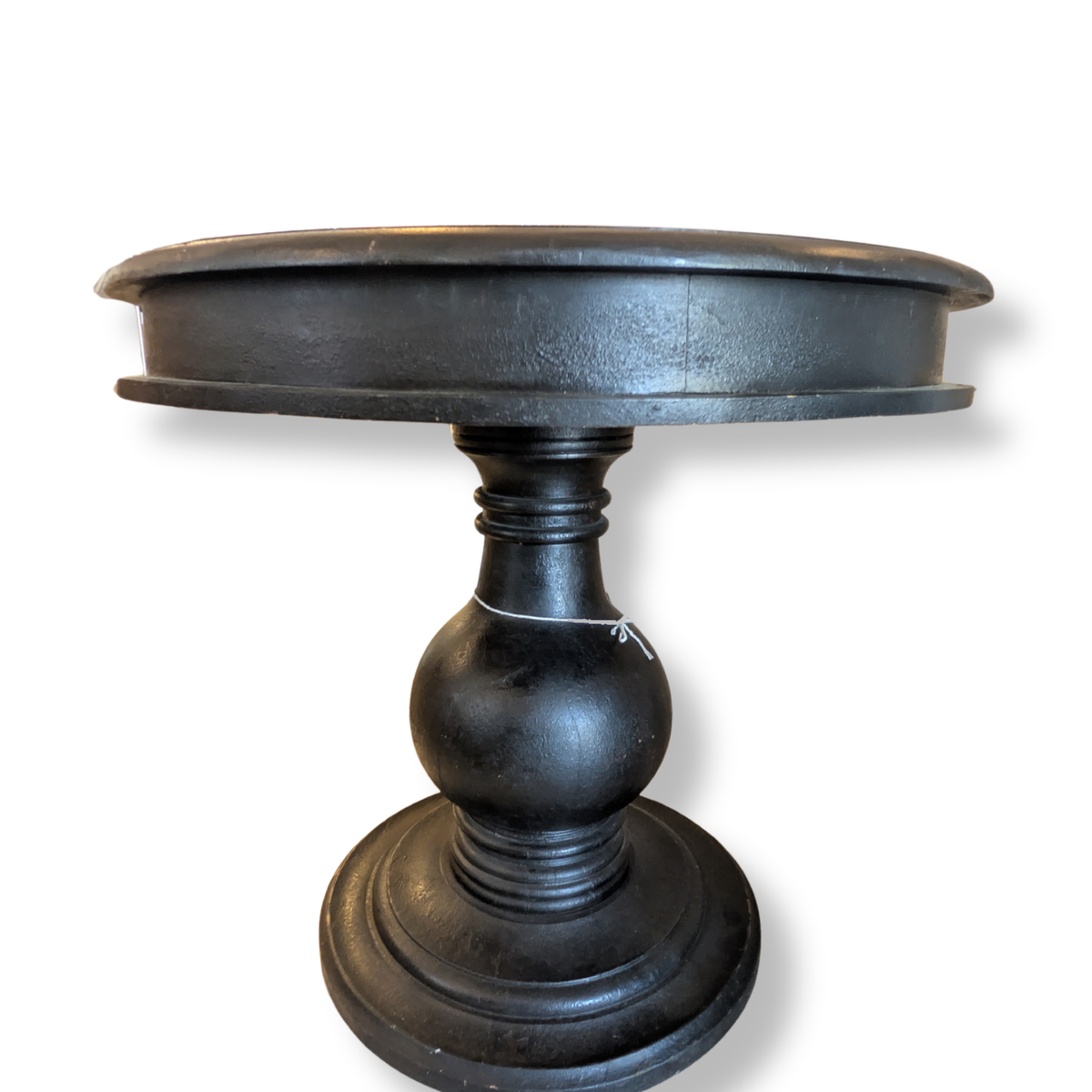 Large Black Round Pedestal Hall / Entrance Table