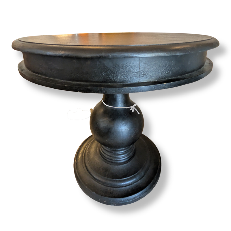 Large Black Round Pedestal Hall / Entrance Table