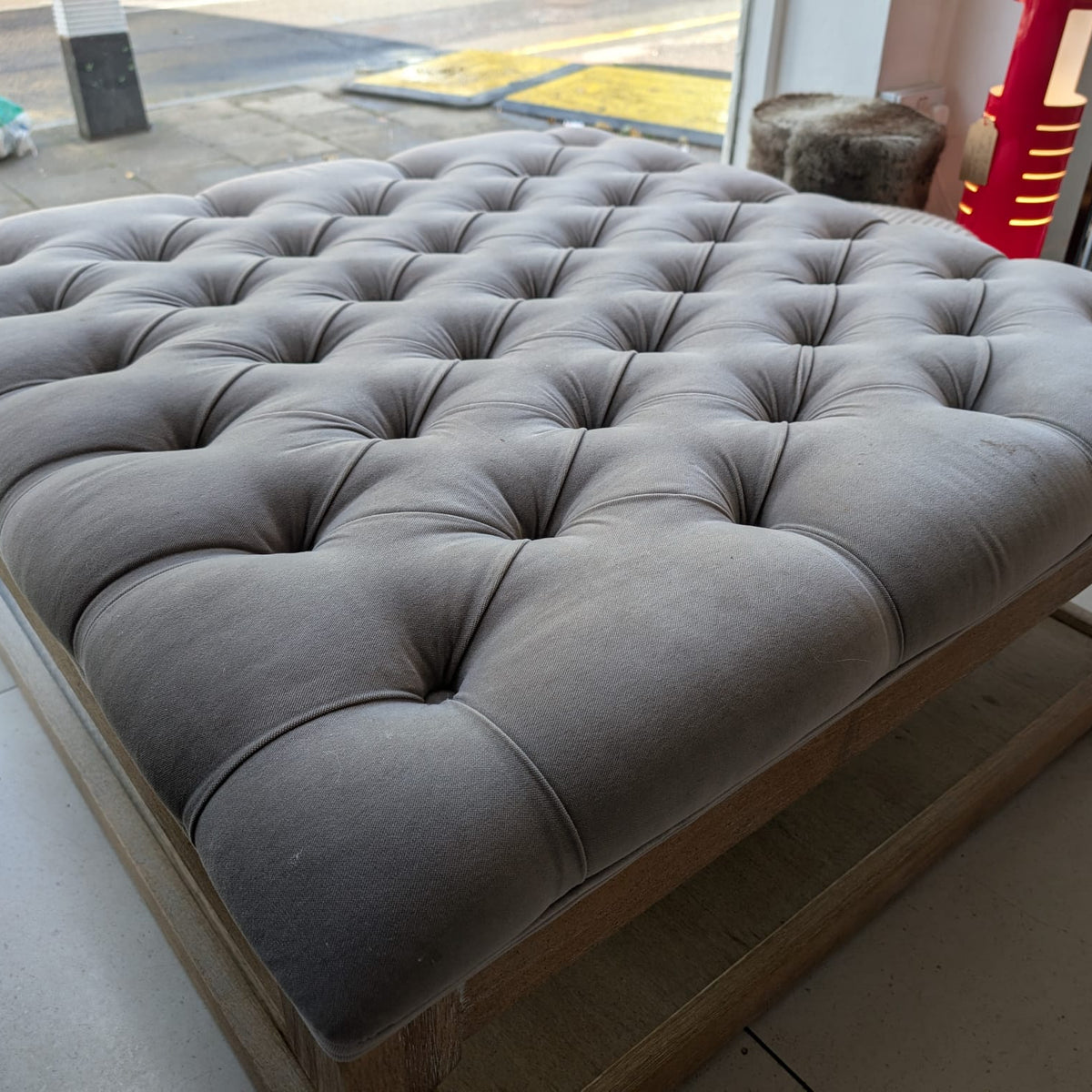 HAM Interiors Upholstered Buttoned Coffee Table / Ottoman