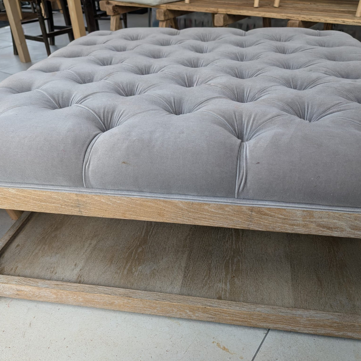 HAM Interiors Upholstered Buttoned Coffee Table / Ottoman