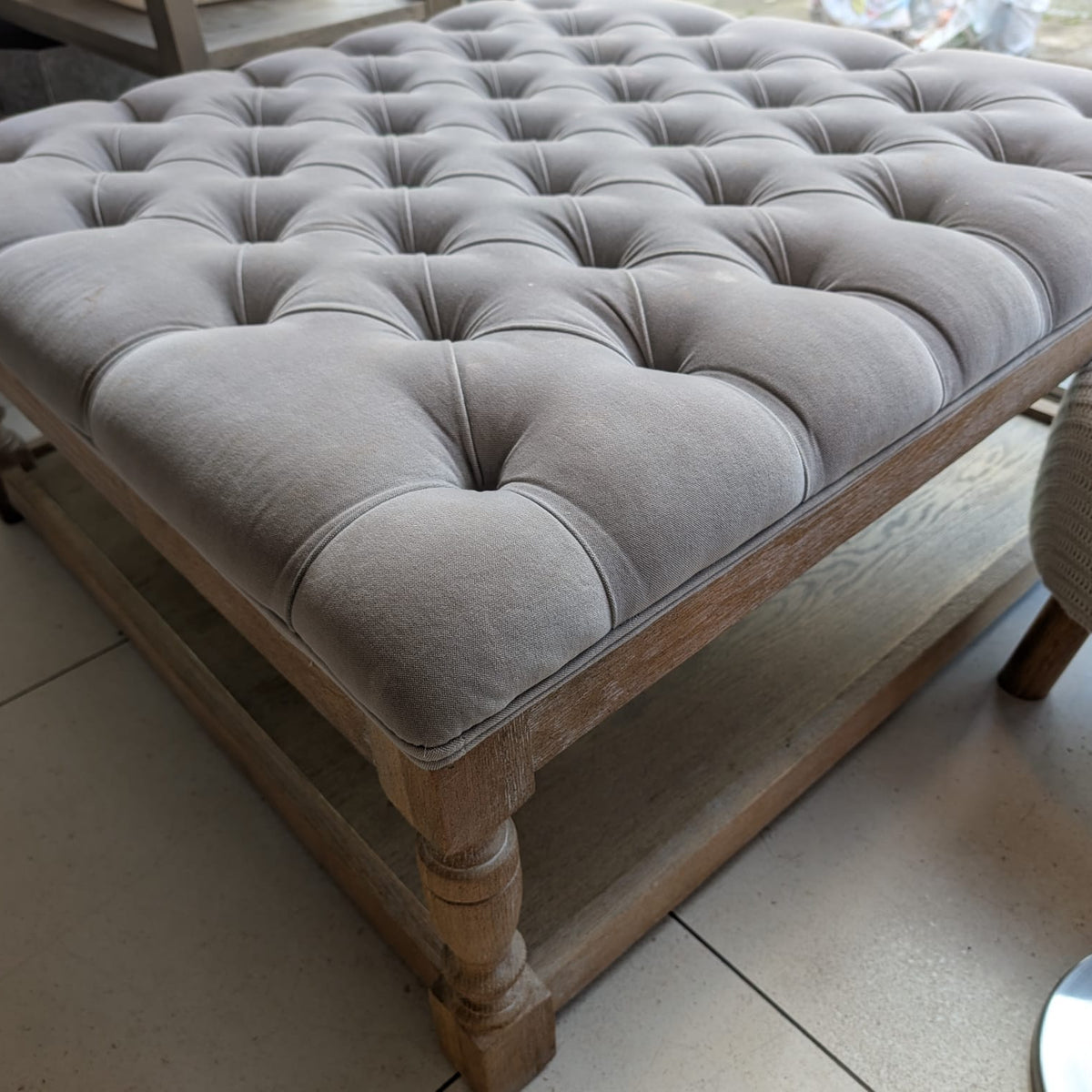 HAM Interiors Upholstered Buttoned Coffee Table / Ottoman