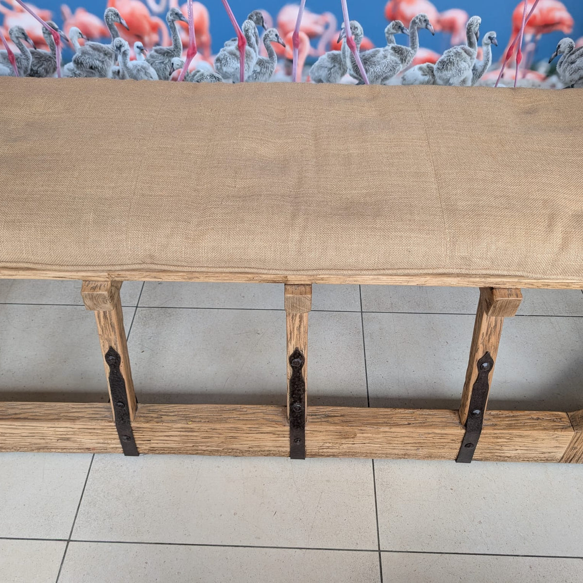 Restoration Hardware Elm Delight Solid Elm Bench with Cushion