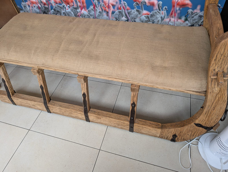 Restoration Hardware Elm Delight Solid Elm Bench with Cushion