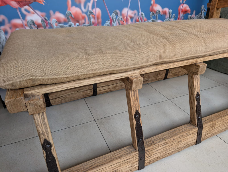 Restoration Hardware Elm Delight Solid Elm Bench with Cushion
