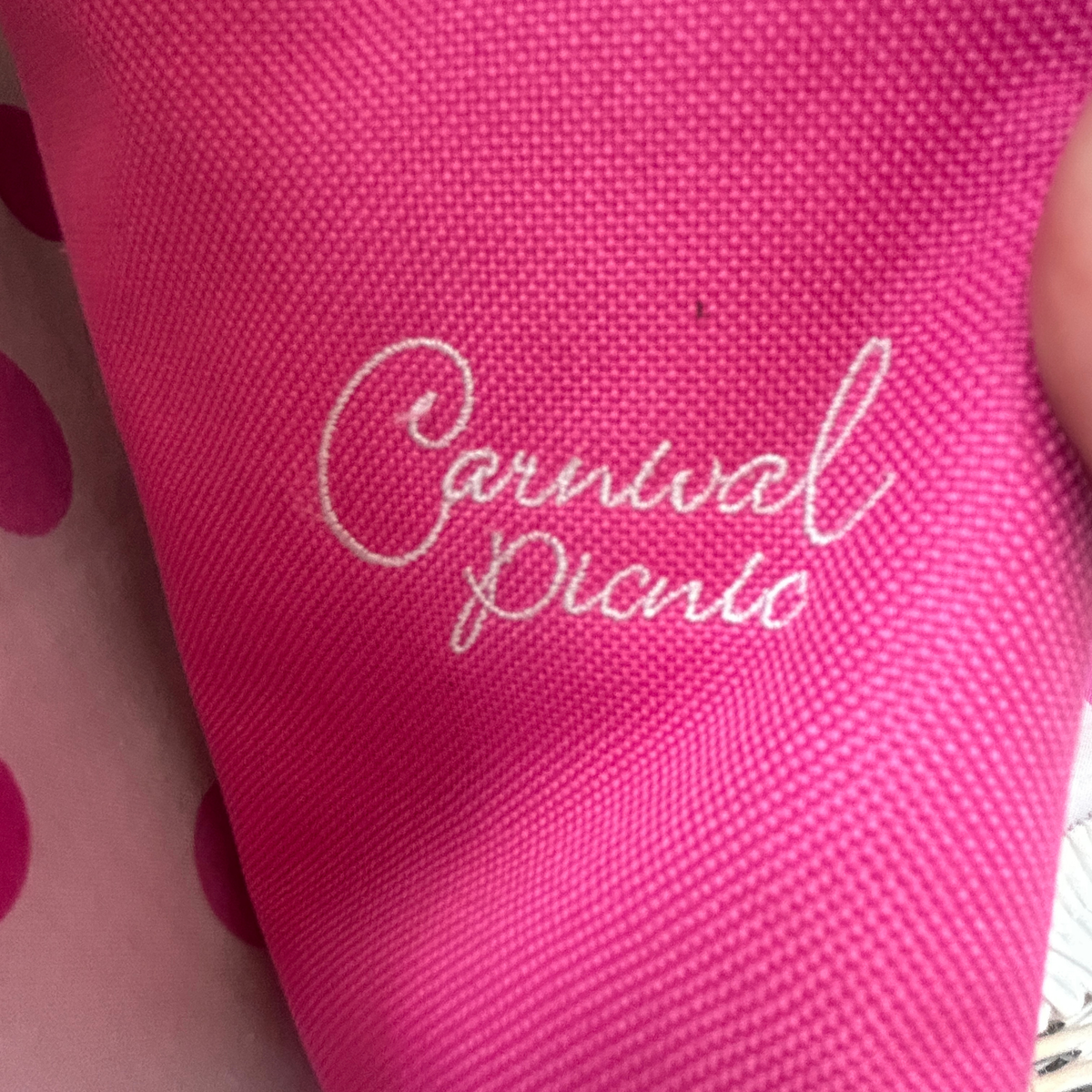 Optima Carnival Pink Polka Dot Picnic Basket