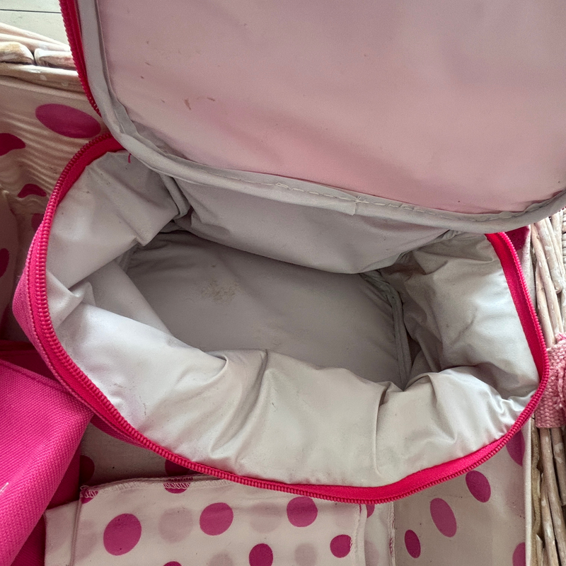 Optima Carnival Pink Polka Dot Picnic Basket