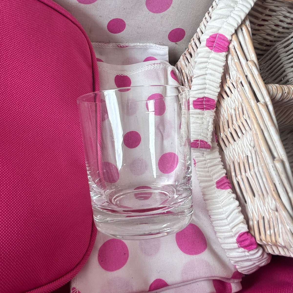 Optima Carnival Pink Polka Dot Picnic Basket