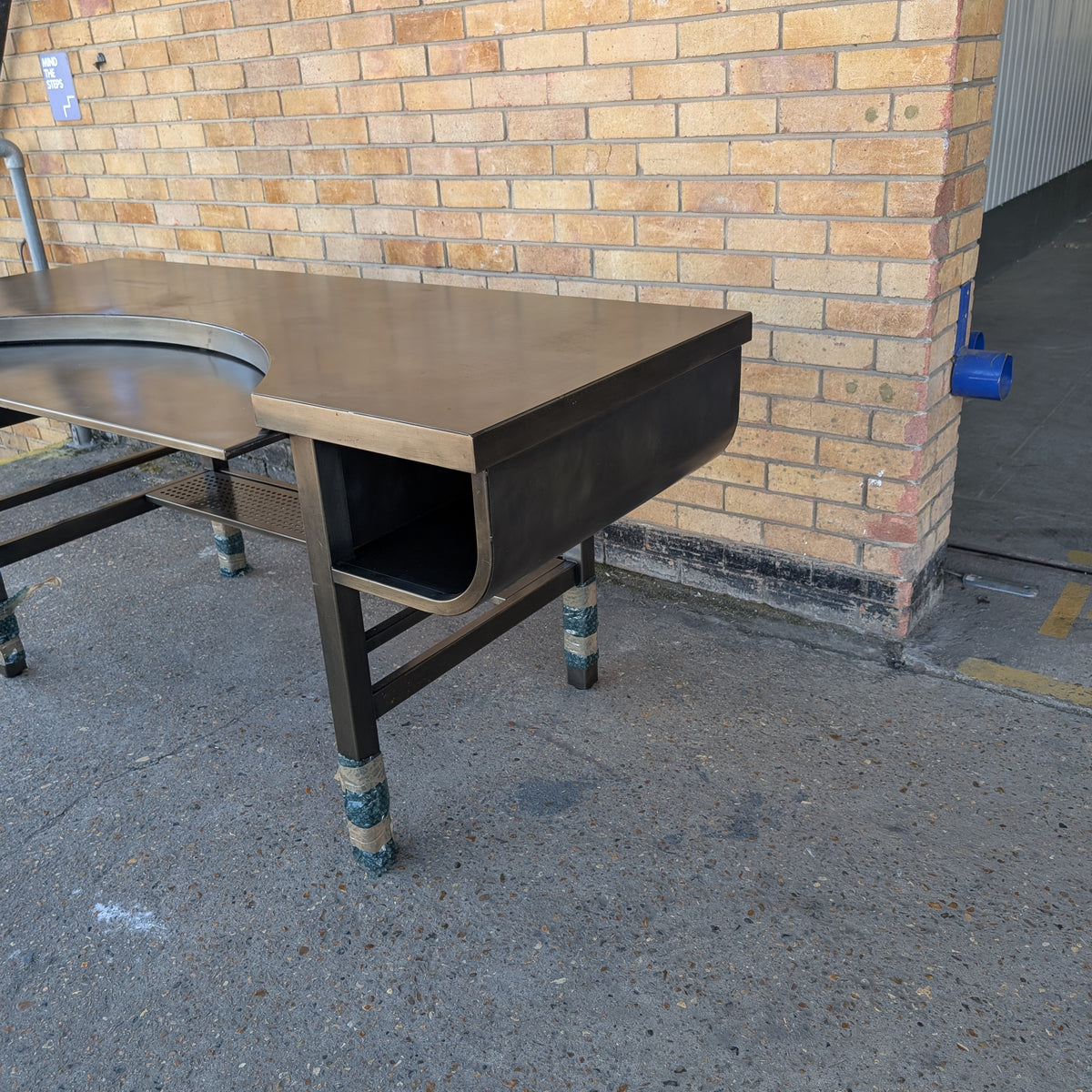 Restoration Hardware French Factory Metal Desk in Gunmetal, Large Industrial Desk