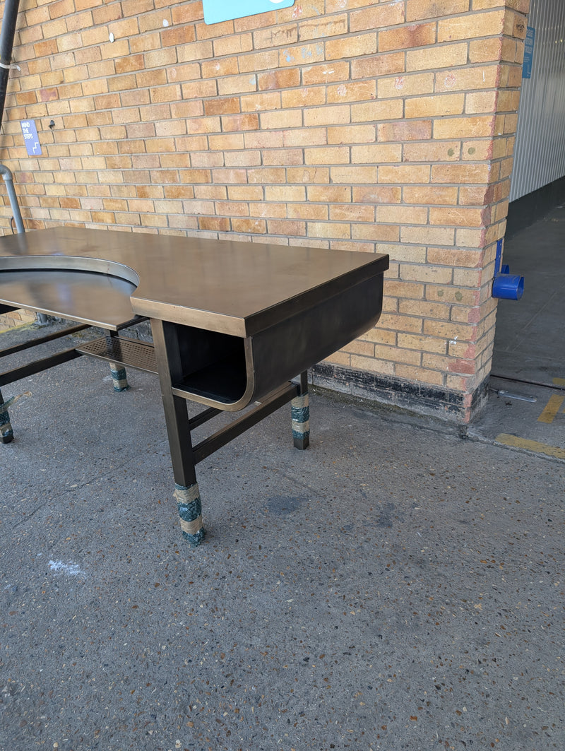 Restoration Hardware French Factory Metal Desk in Gunmetal, Large Industrial Desk