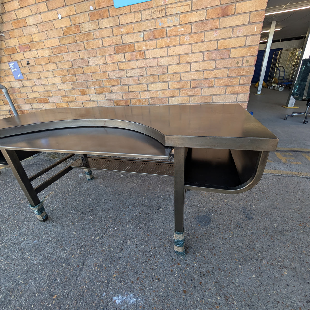Restoration Hardware French Factory Metal Desk in Gunmetal, Large Industrial Desk