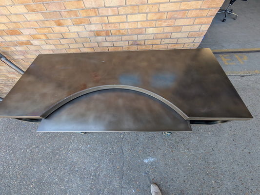 Restoration Hardware French Factory Metal Desk in Gunmetal, Large Industrial Desk
