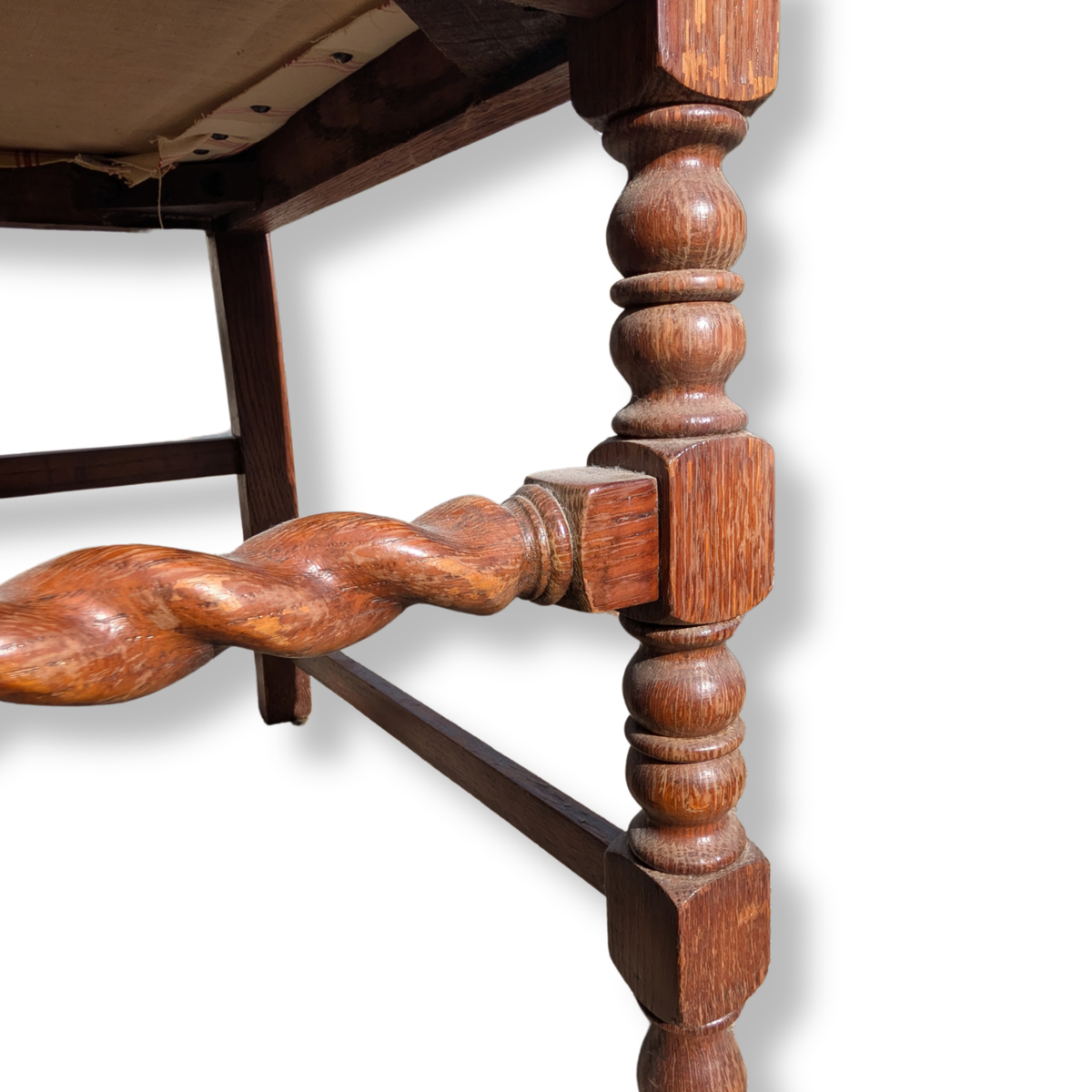 Pair of Antique Oak Barley Twist Armchairs