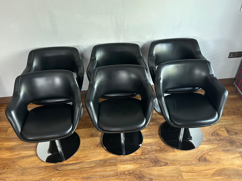 Martela Kilta Swivel Chairs (Black Leather)