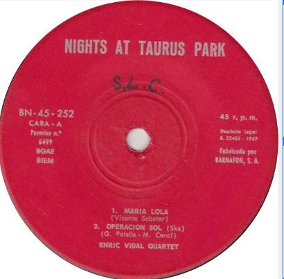 Nights at Taurus Park Enric Vidal Quartet Single Record
