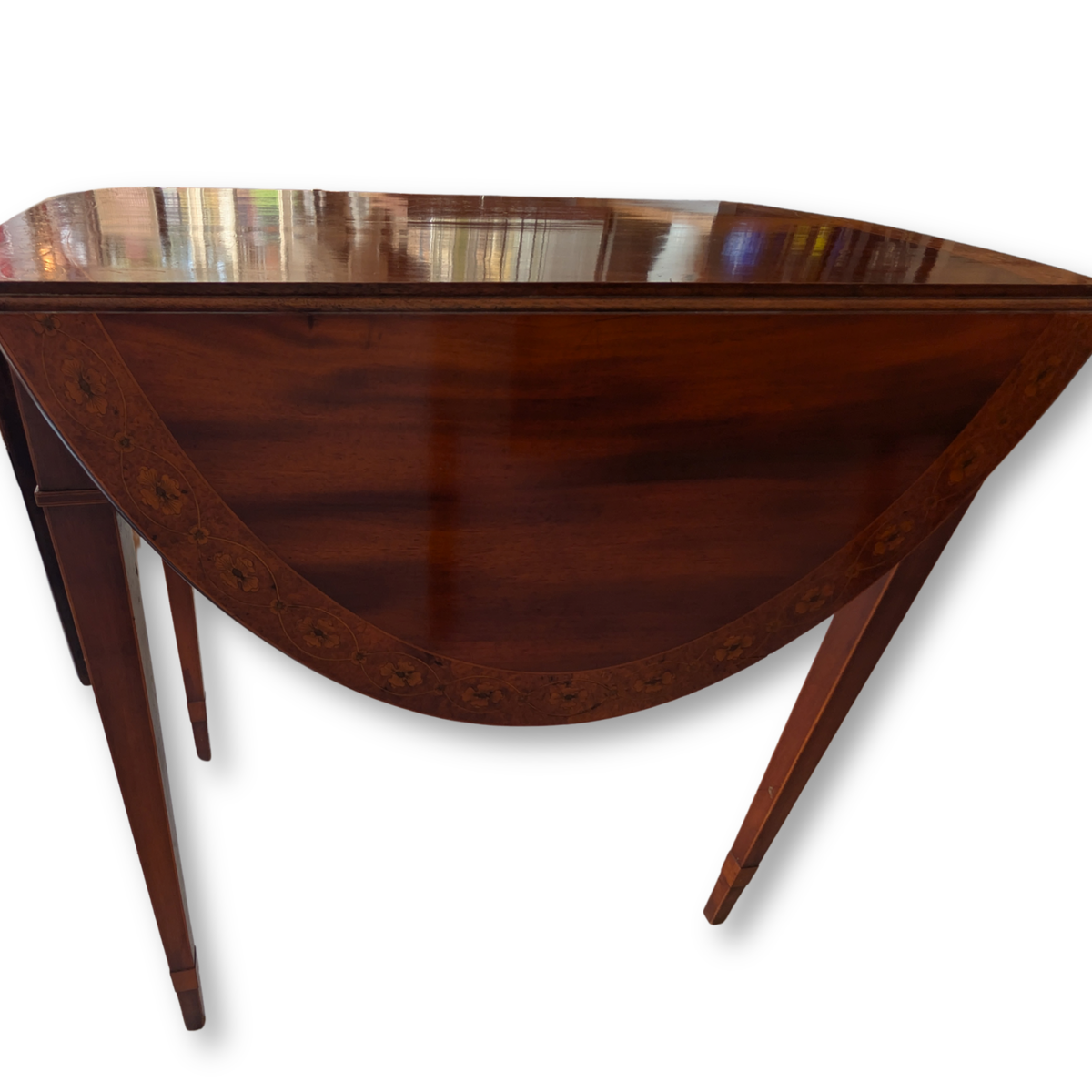 Sheraton Inlay Mahogany Pembroke Oval Table