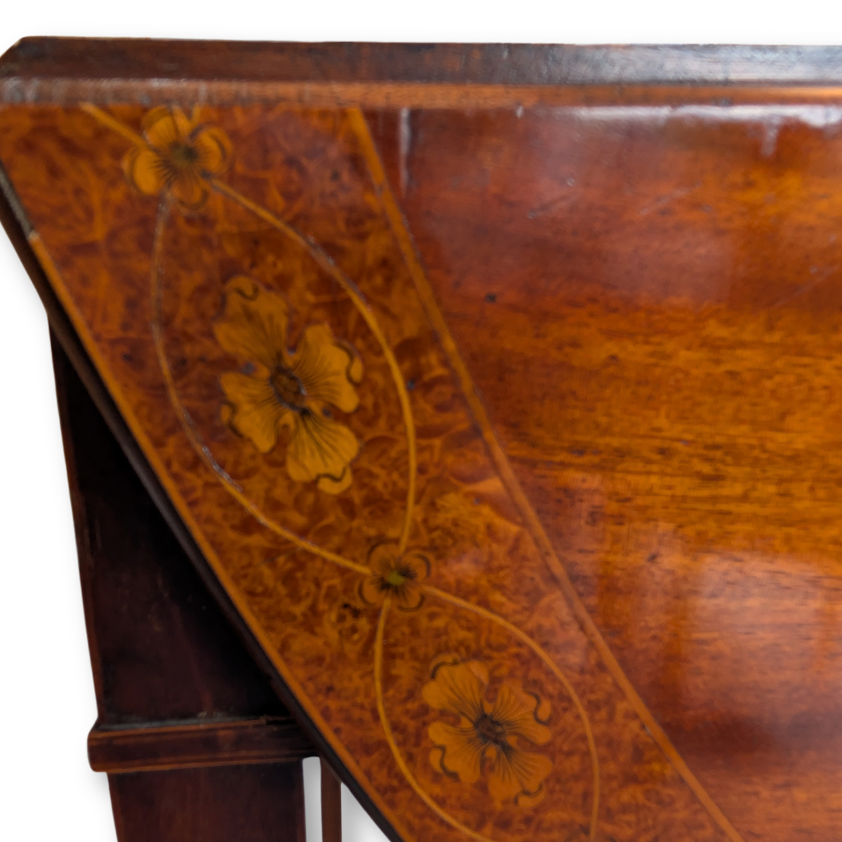 Sheraton Inlay Mahogany Pembroke Oval Table