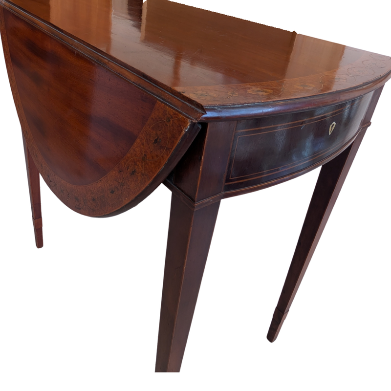 Sheraton Inlay Mahogany Pembroke Oval Table