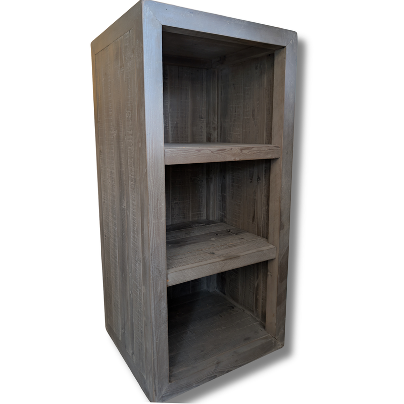 Restoration Hardware Weller Distressed Timber Bookcase – Washed Grey