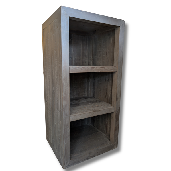 Restoration Hardware Weller Distressed Timber Bookcase – Washed Grey
