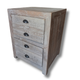 Weller Distressed Timber 4-Drawer Bedside Table