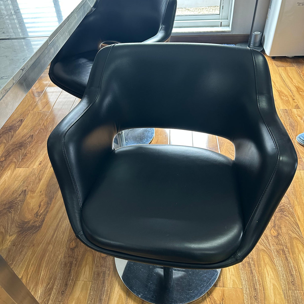 Martela Kilta Swivel Chairs (Black Leather)