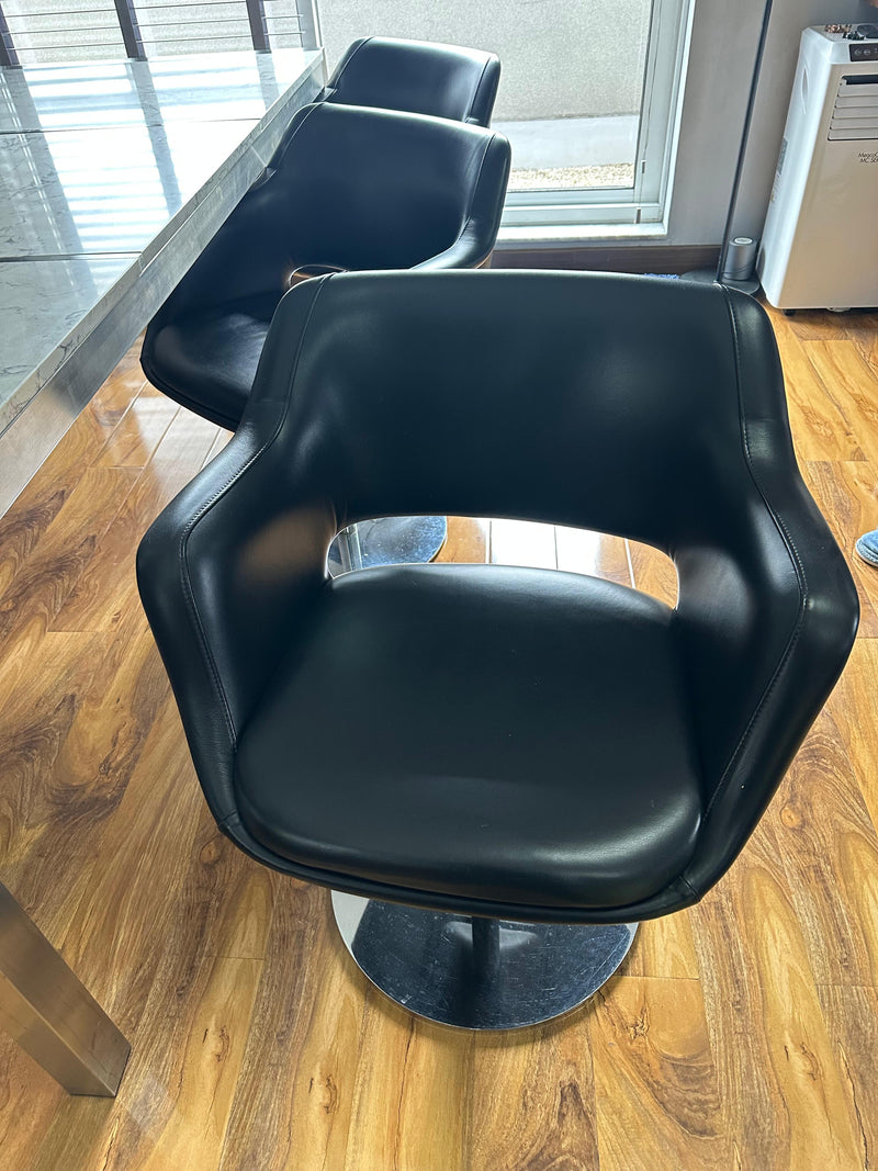 Martela Kilta Swivel Chairs (Black Leather)