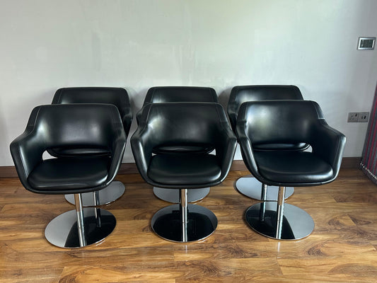 Martela Kilta Swivel Chairs (Black Leather)