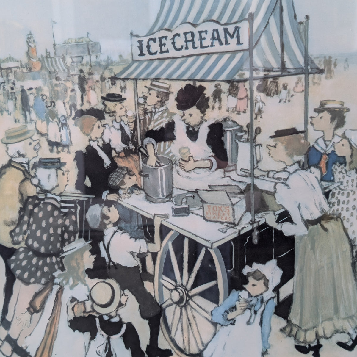 Framed “Ice Cream Cart” Print – M. Chapman (1975)