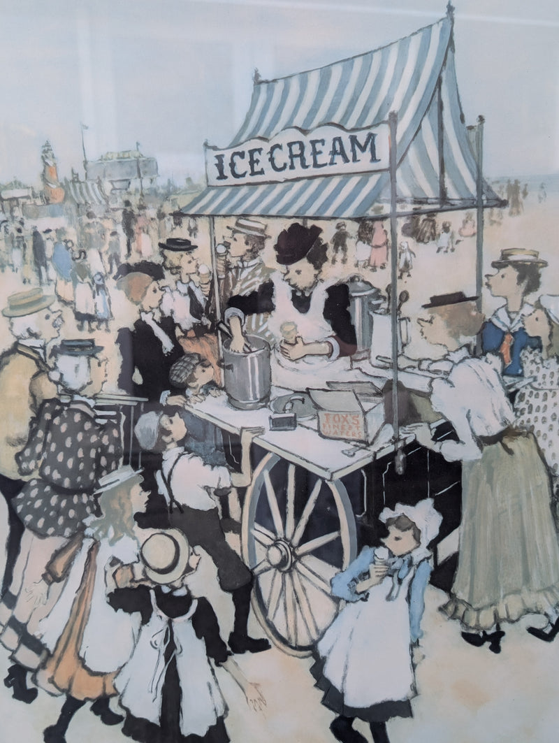 Framed “Ice Cream Cart” Print – M. Chapman (1975)