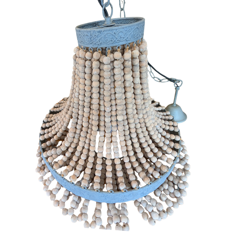 Graham & Green Round Wooden Beaded Chandelier
