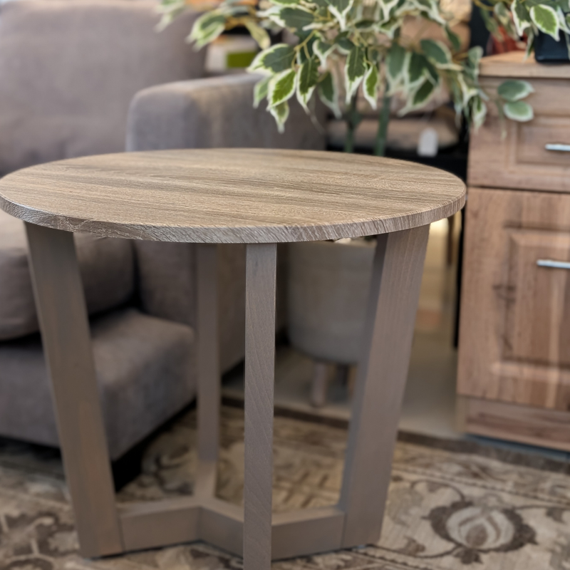 Denali Circular Side Table – Truffle Oak