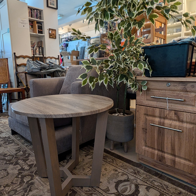 Denali Circular Side Table – Truffle Oak