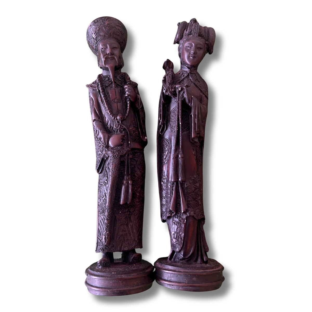 Chinese Emperor & Empress Figurines – Pair