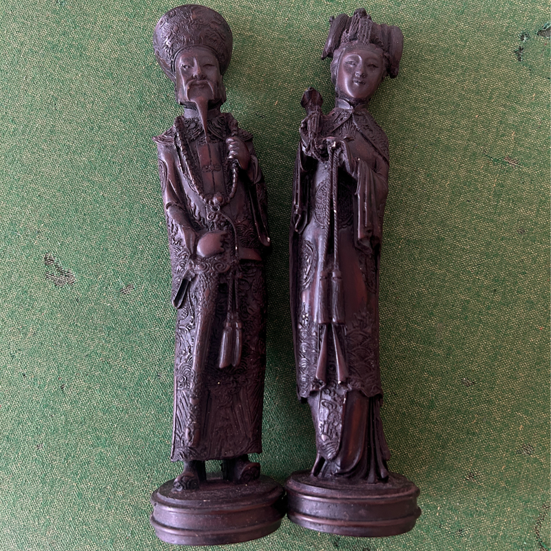 Chinese Emperor & Empress Figurines – Pair