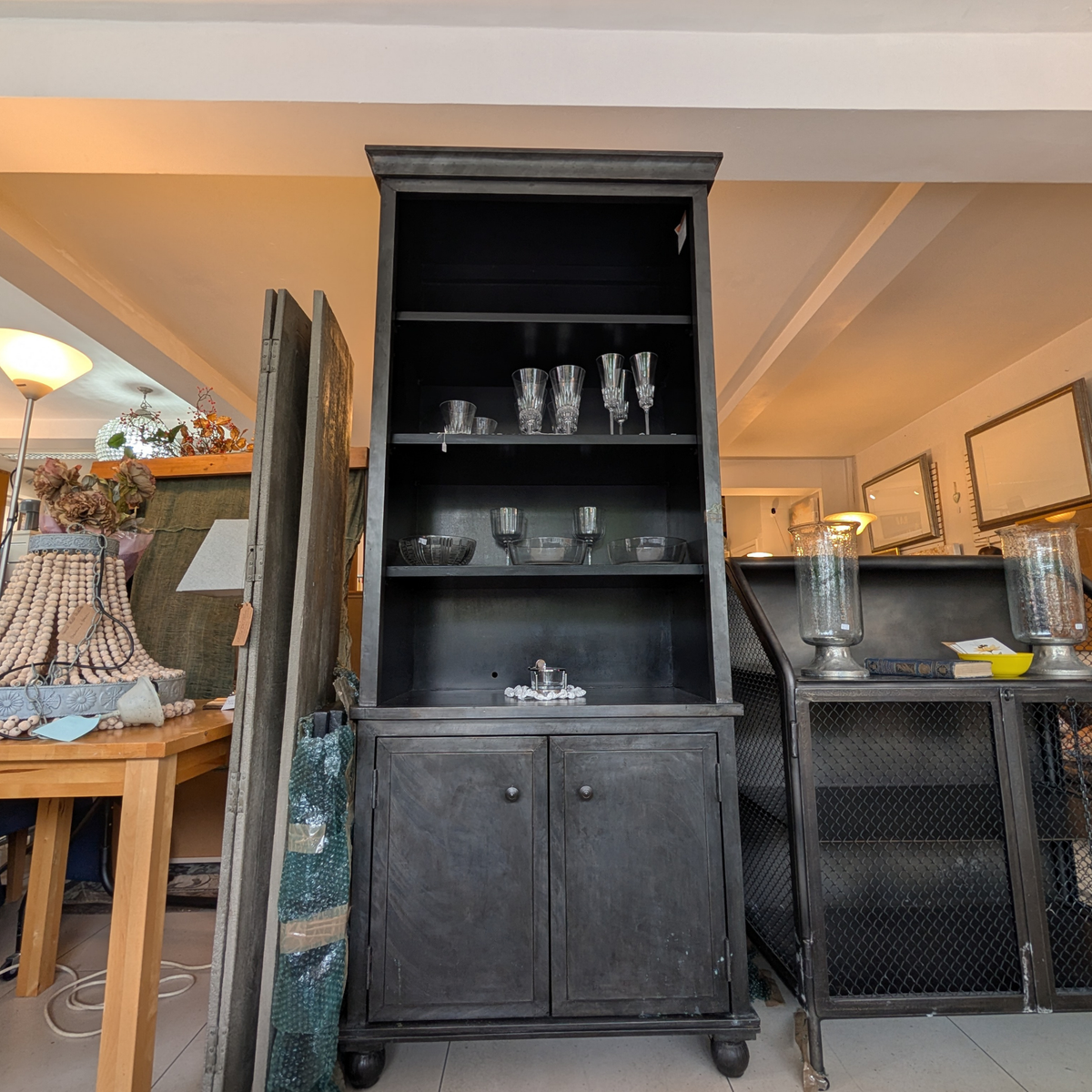 Restoration Hardware Zinc Display Cabinet
