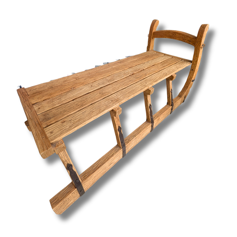 Elm sleigh bench by Restoration Hardware