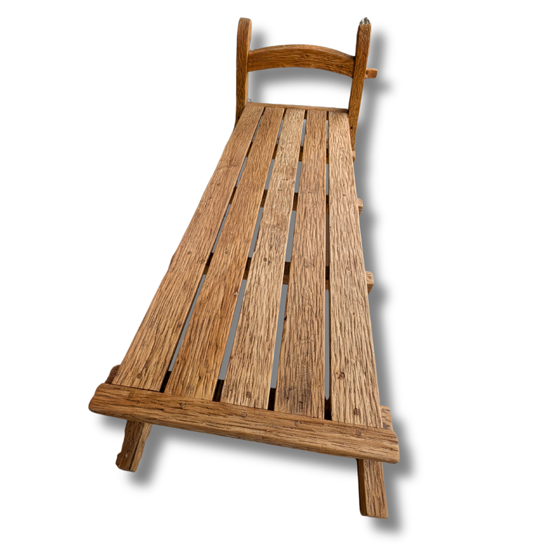 Elm sleigh bench by Restoration Hardware